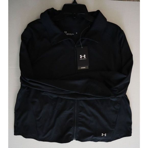 Under Armour 1369487 Womens Plus Sz 1X Black Meridian Active Full Zip Jacket - Picture 7 of 9